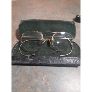 Antique Shuron 1/10 12K Gold GF Eyeglasses Glasses Frames Wire Rim Spectacles